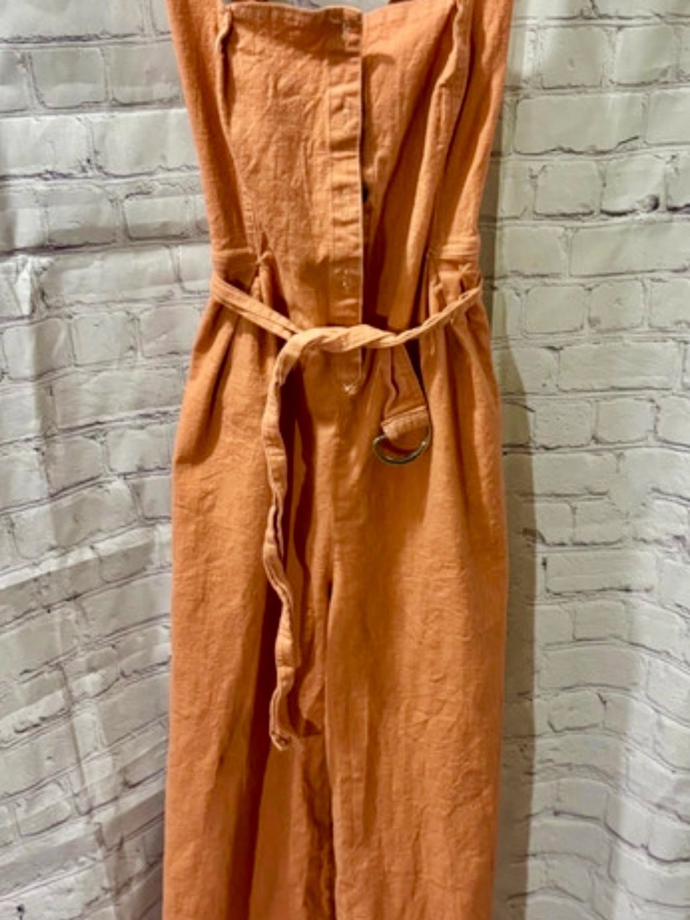 Astr Linen-Blend Jumpsuit with Waist Tie
